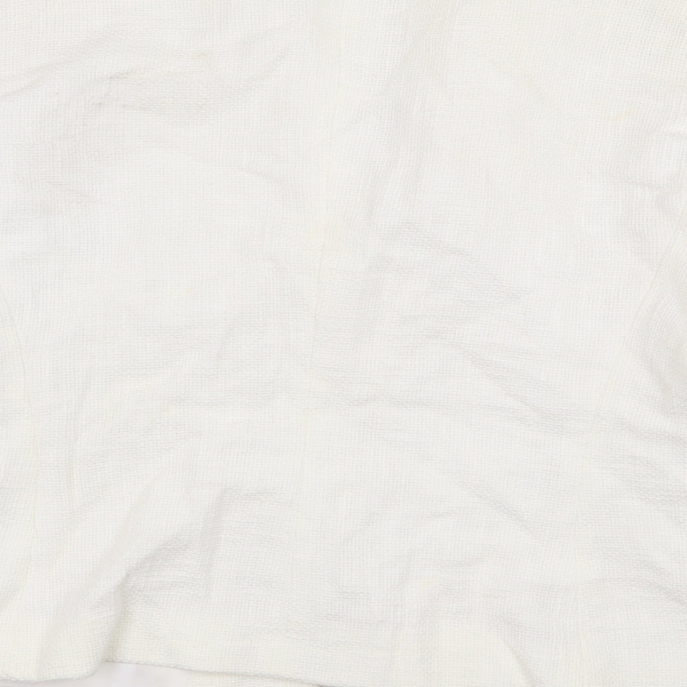 Marks and Spencer Womens White Jacket Blazer Size 16 Button