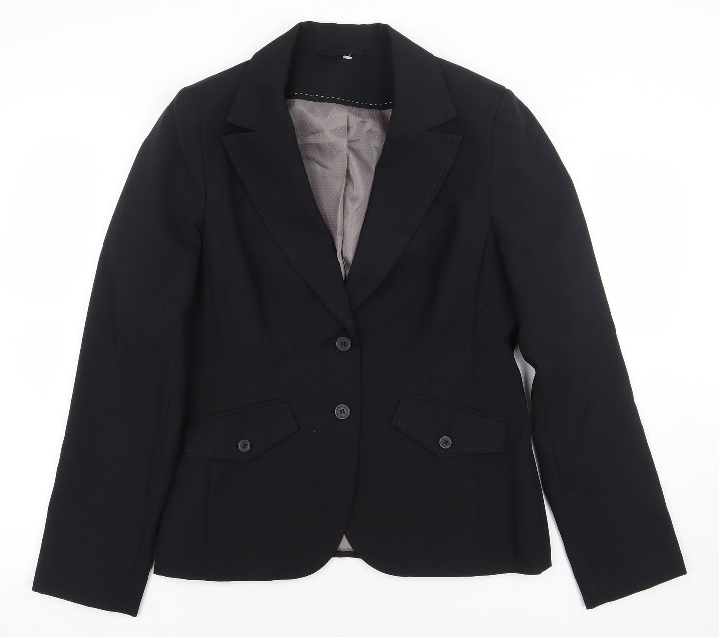 New Look Womens Black Manila Hemp Jacket Suit Jacket Size 14