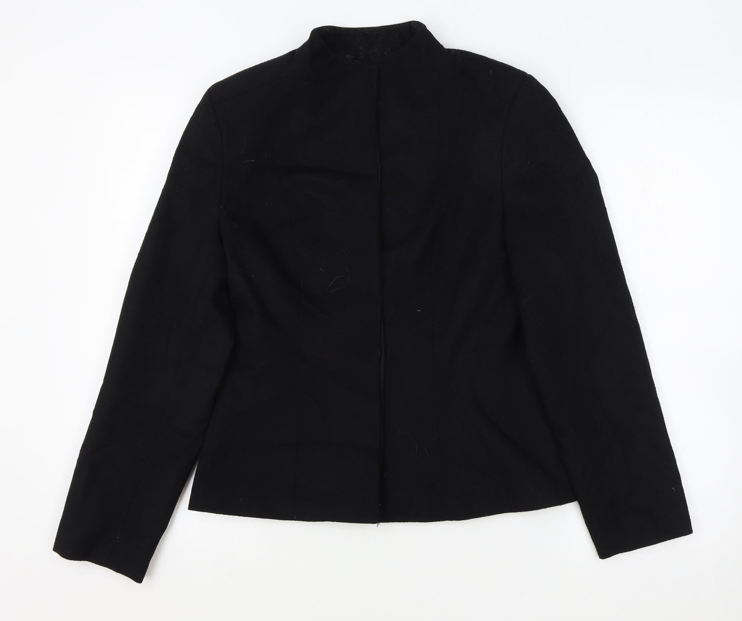 Preworn Womens Black Jacket Blazer Size 8 Button