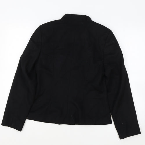 Preworn Womens Black Jacket Blazer Size 8 Button