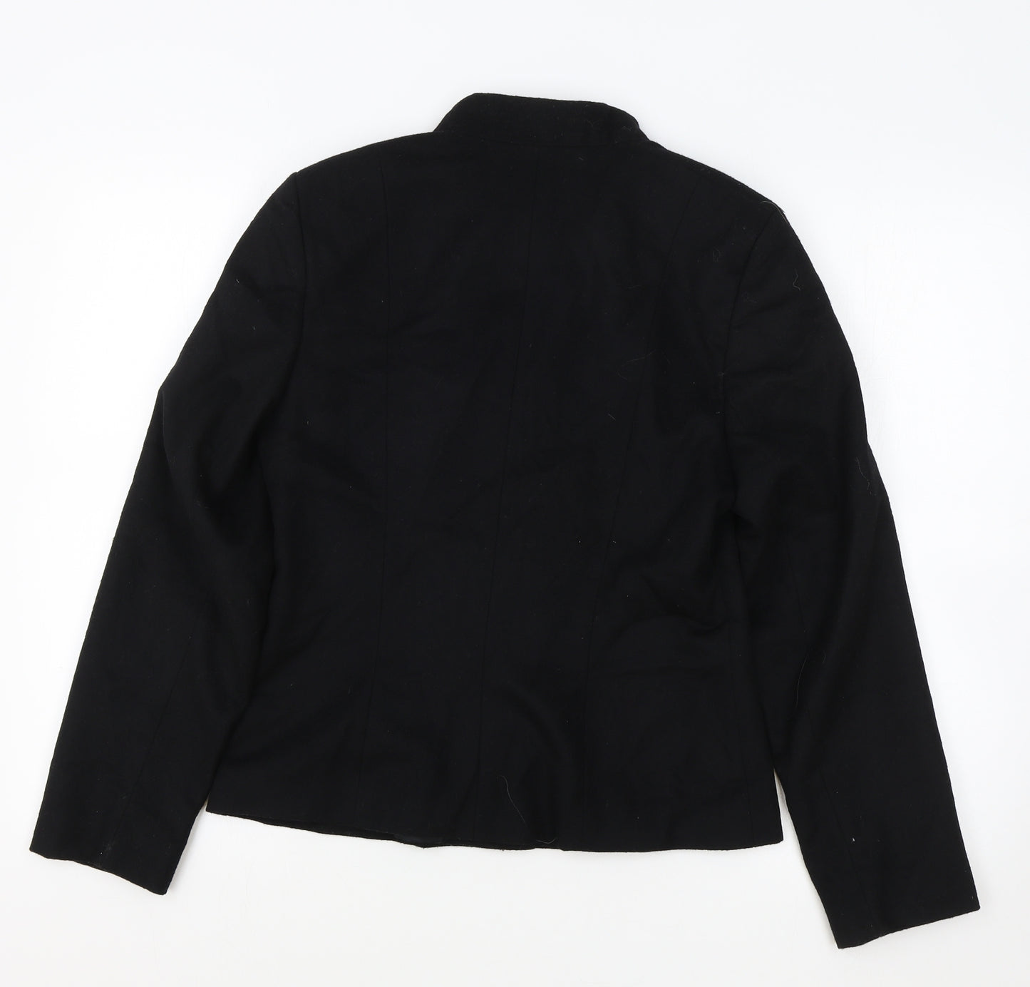 Preworn Womens Black Jacket Blazer Size 8 Button