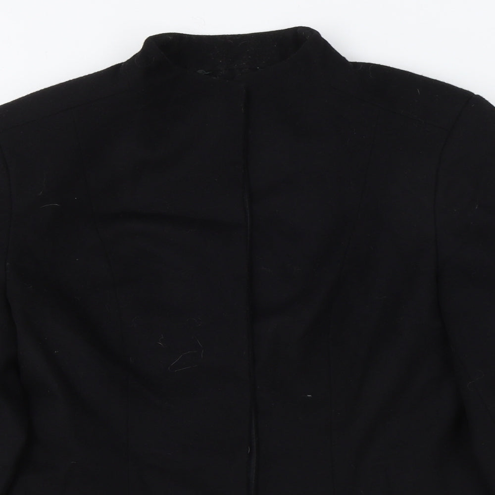 Preworn Womens Black Jacket Blazer Size 8 Button