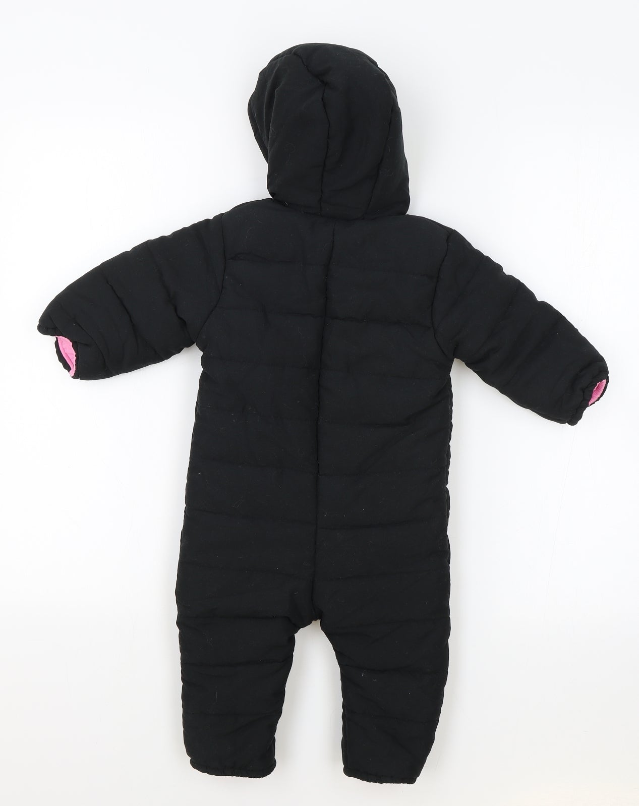 Umbro Baby Black Puffer Jacket Snowsuit Size 9-12 Months Zip - Elasticated Cuffs
