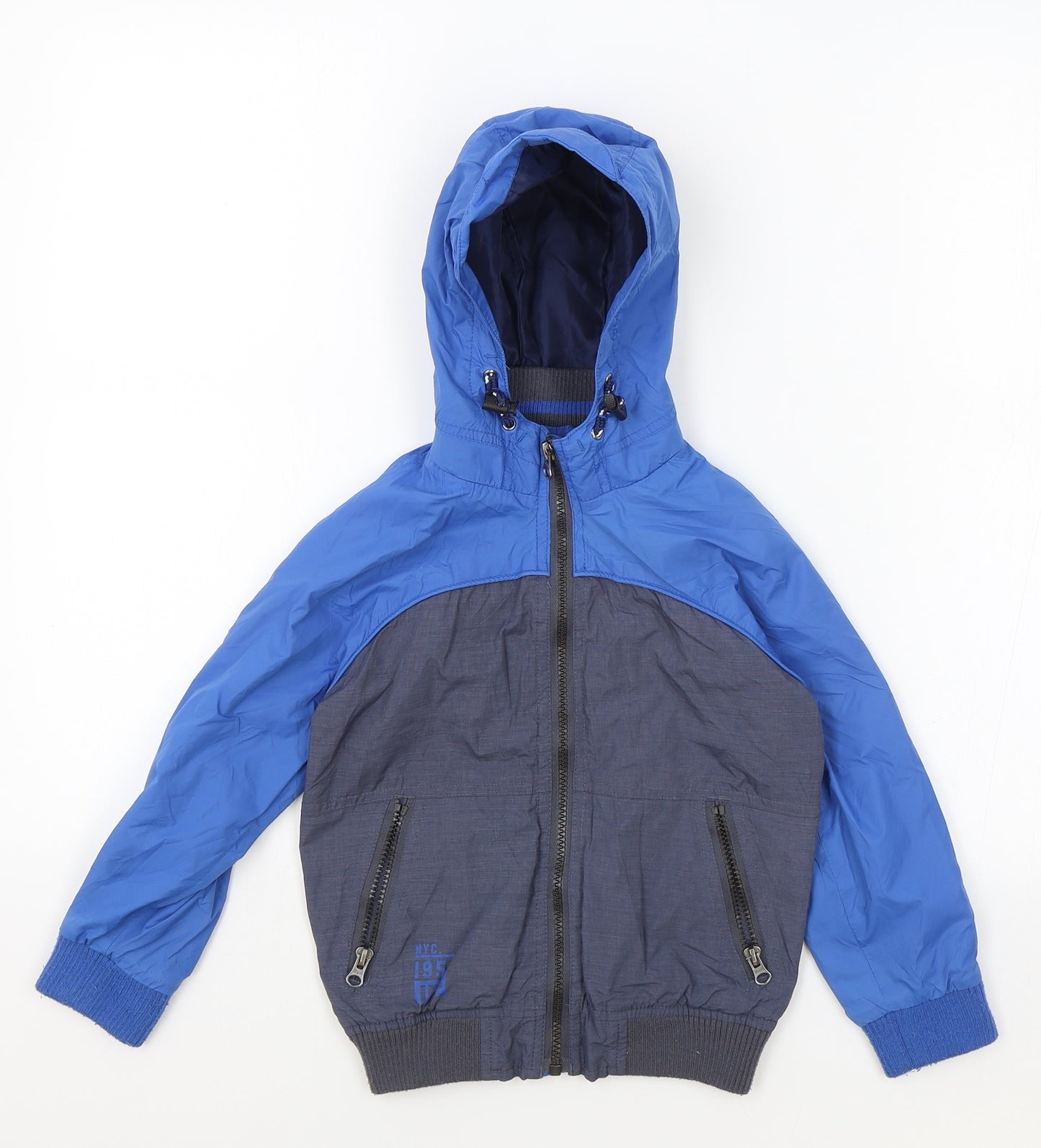 TU Boys Blue Rain Coat Coat Size 6 Years Zip
