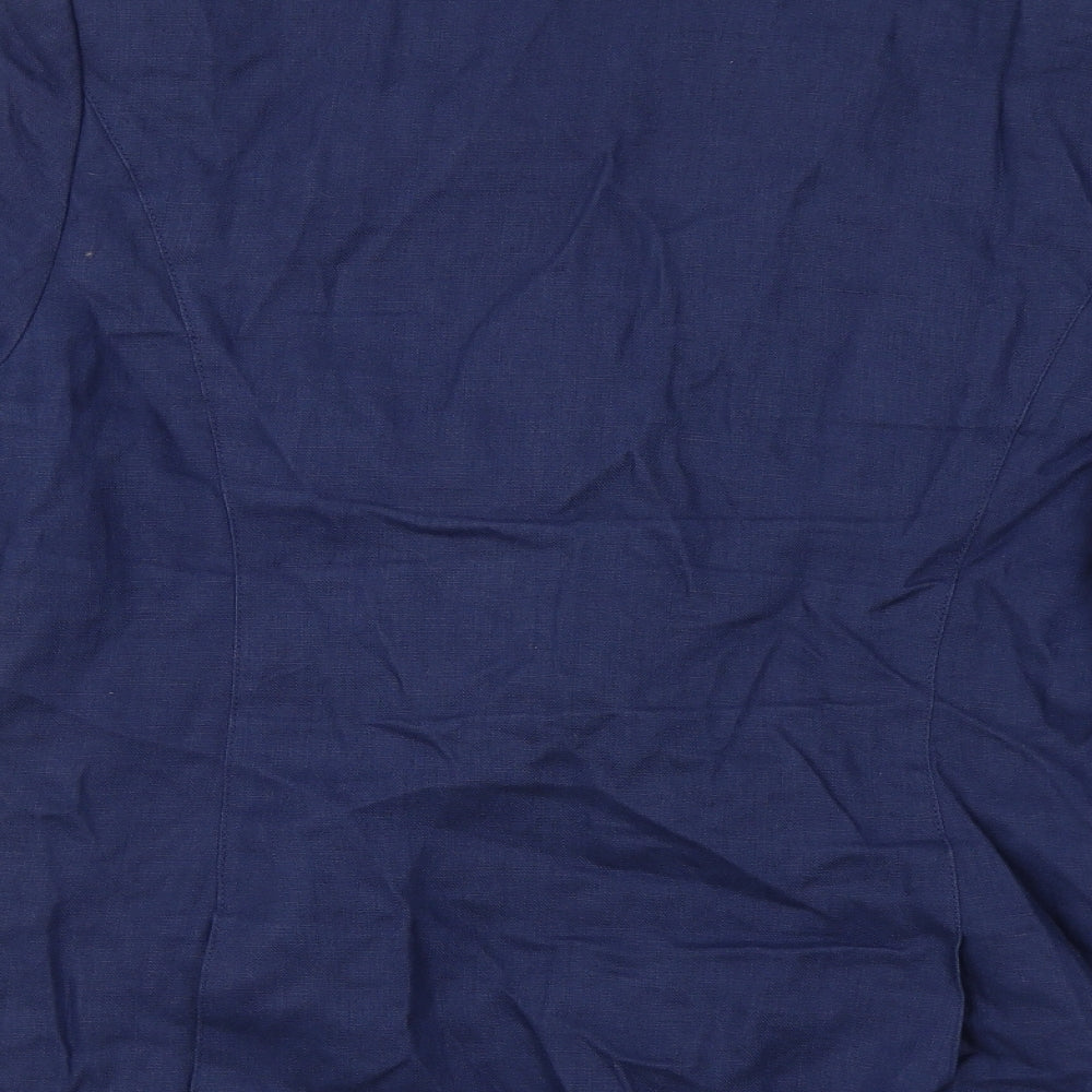 EAST Womens Blue Jacket Blazer Size 14 Button