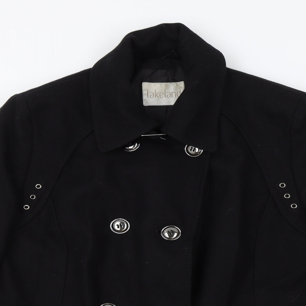 Lakeland Womens Black Military Jacket Coat Size 16 Button