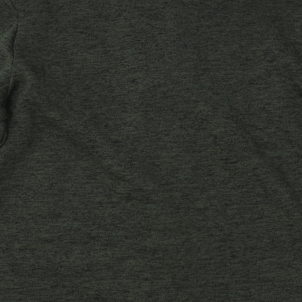 Crane Mens Green High Neck Polyester Henley Jumper Size XL