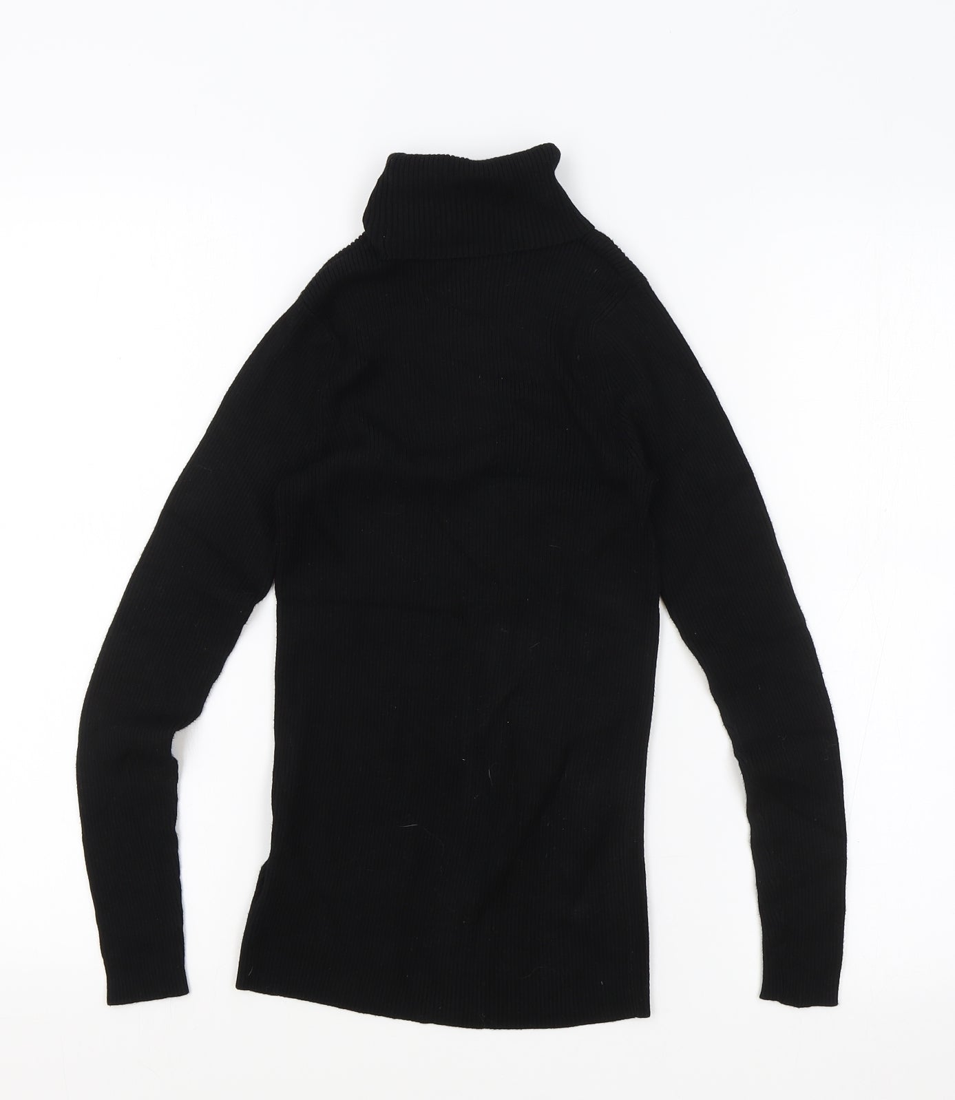 Marks and Spencer Womens Black Roll Neck Viscose Pullover Jumper Size 10