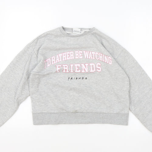 Primark Girls Grey Cotton Pullover Sweatshirt Size 12-13 Years Pullover - Friends