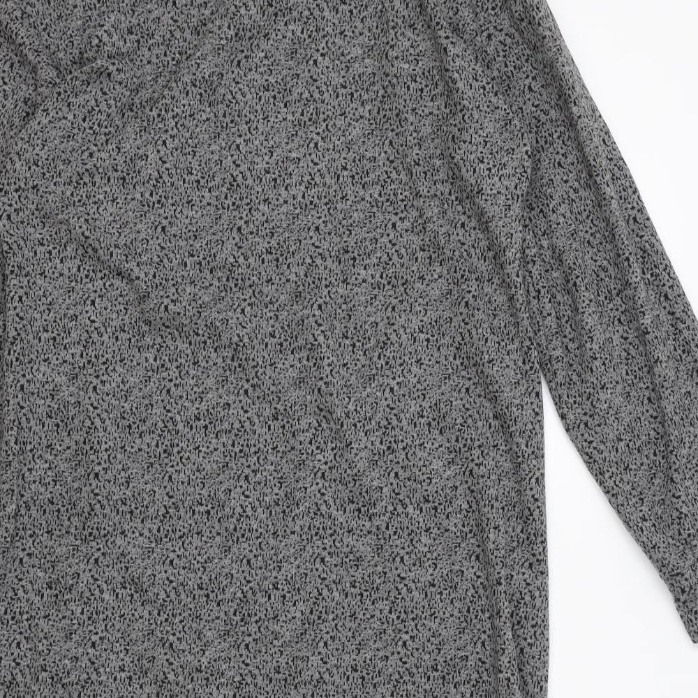 White Stuff Womens Grey Cotton Jumper Dress Size 16 Roll Neck Pullover