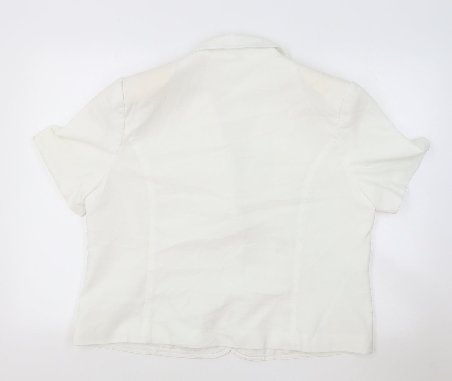 EWM Womens White Jacket Blazer Size 18 Button