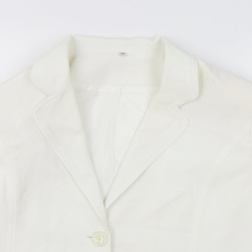 EWM Womens White Jacket Blazer Size 18 Button