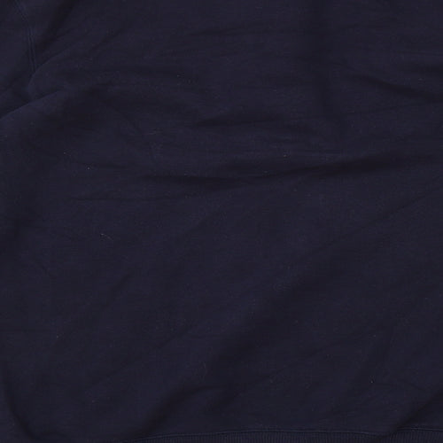 Lincoln Mens Blue Collared Cotton Pullover Jumper Size M