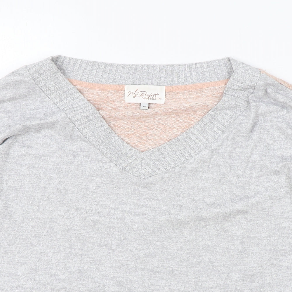 NEXT Womens Pink V-Neck Polyester Pullover Jumper Size 16