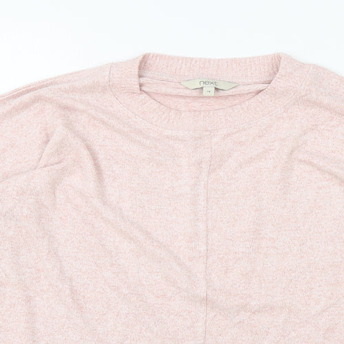 NEXT Womens Pink Round Neck Viscose Pullover Jumper Size 14