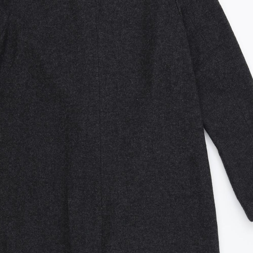 Marks and Spencer Womens Black Overcoat Coat Size 16 Button