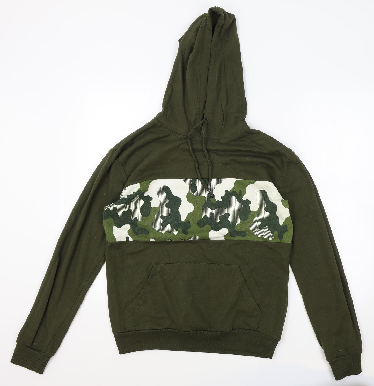 PEP&CO Mens Green Cotton Pullover Hoodie Size S - Camouflage
