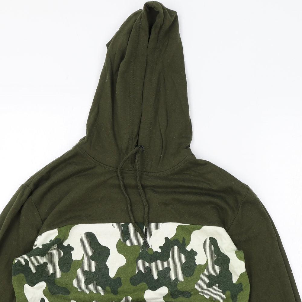 PEP&CO Mens Green Cotton Pullover Hoodie Size S - Camouflage