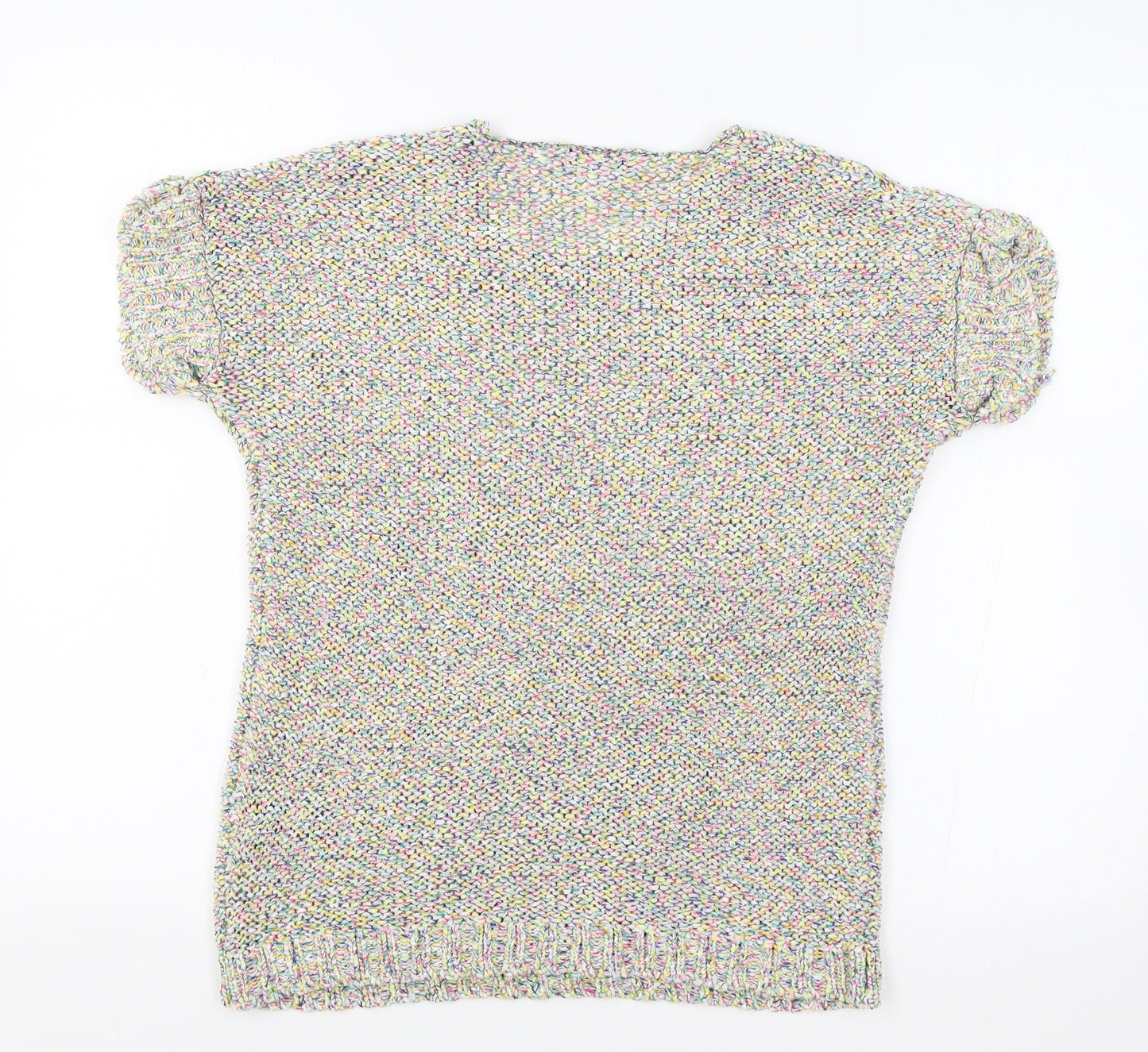 Marks and Spencer Womens Multicoloured Round Neck Cotton Pullover Jumper Size 12