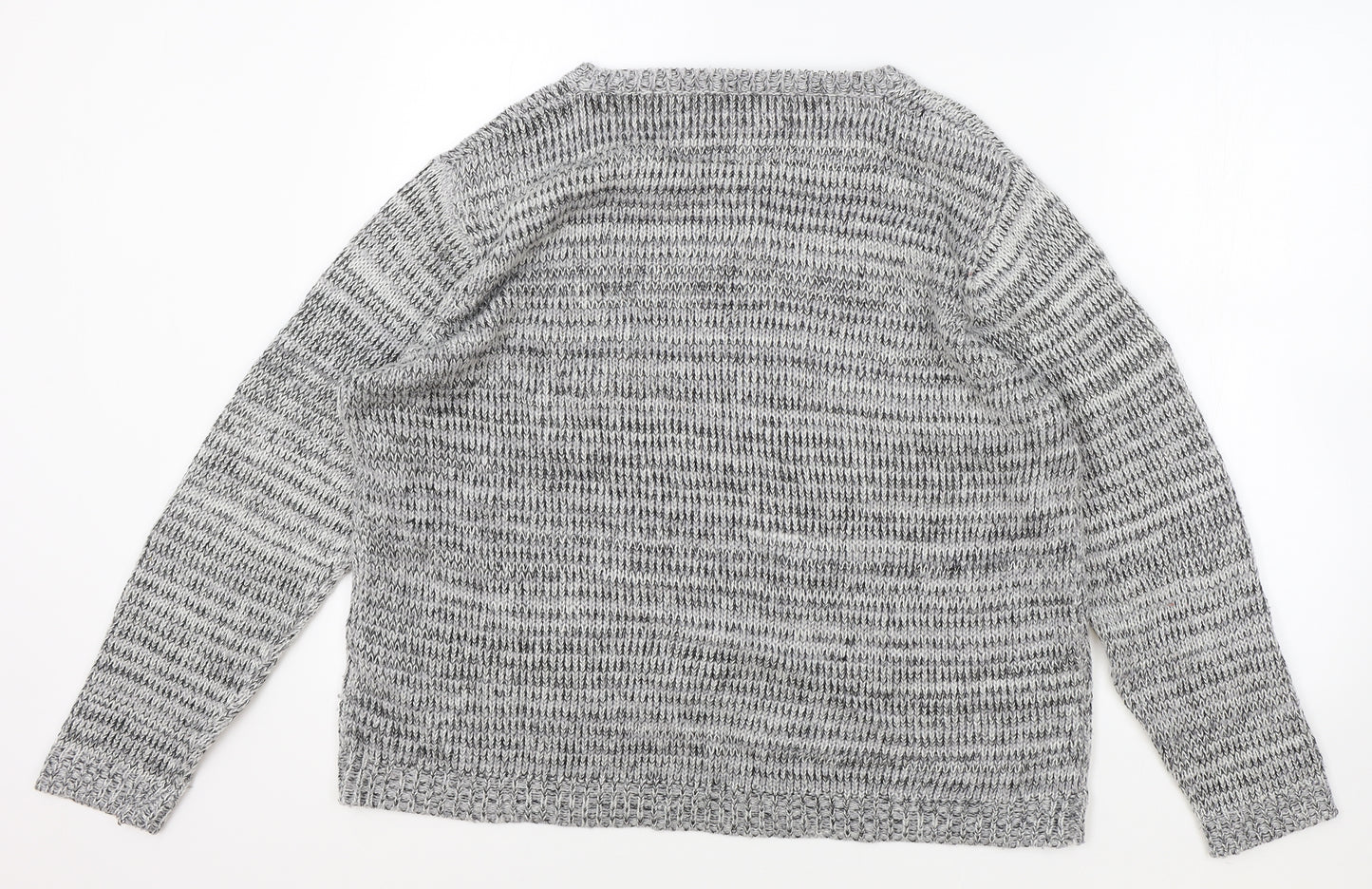 Select Womens Grey Round Neck Acrylic Pullover Jumper Size 18