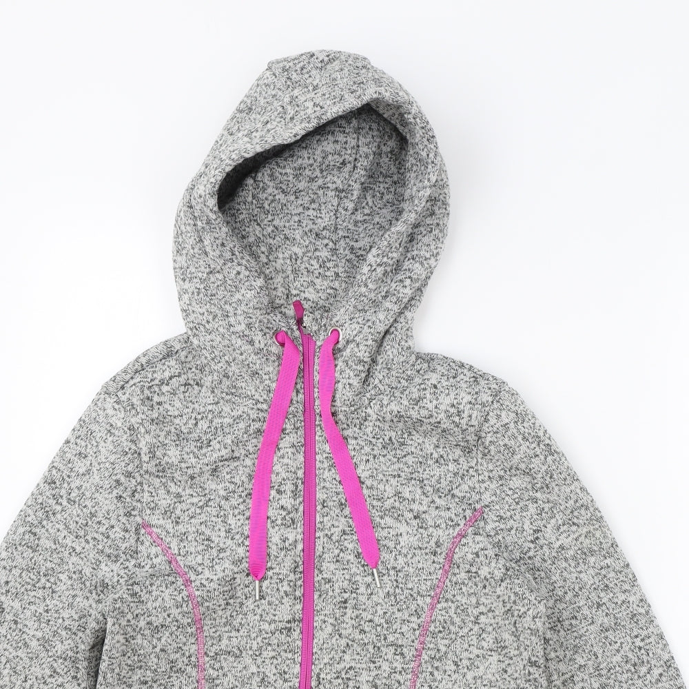 F&F Womens Grey Polyester Full Zip Hoodie Size 12 Zip