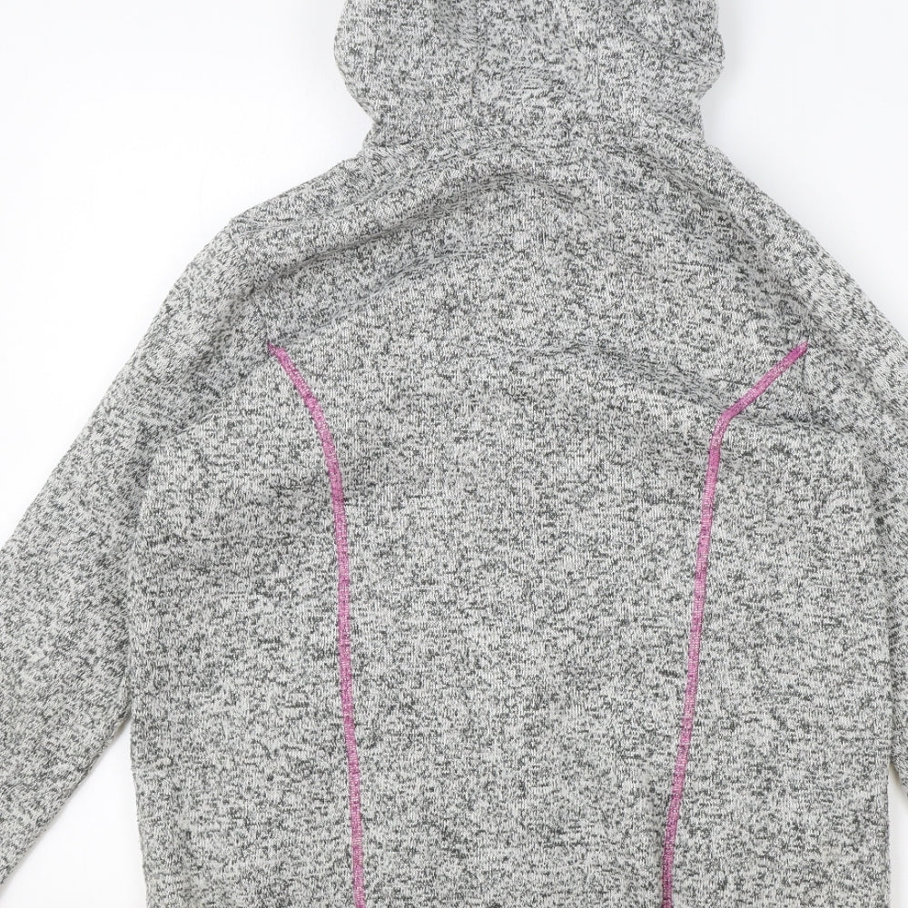F&F Womens Grey Polyester Full Zip Hoodie Size 12 Zip