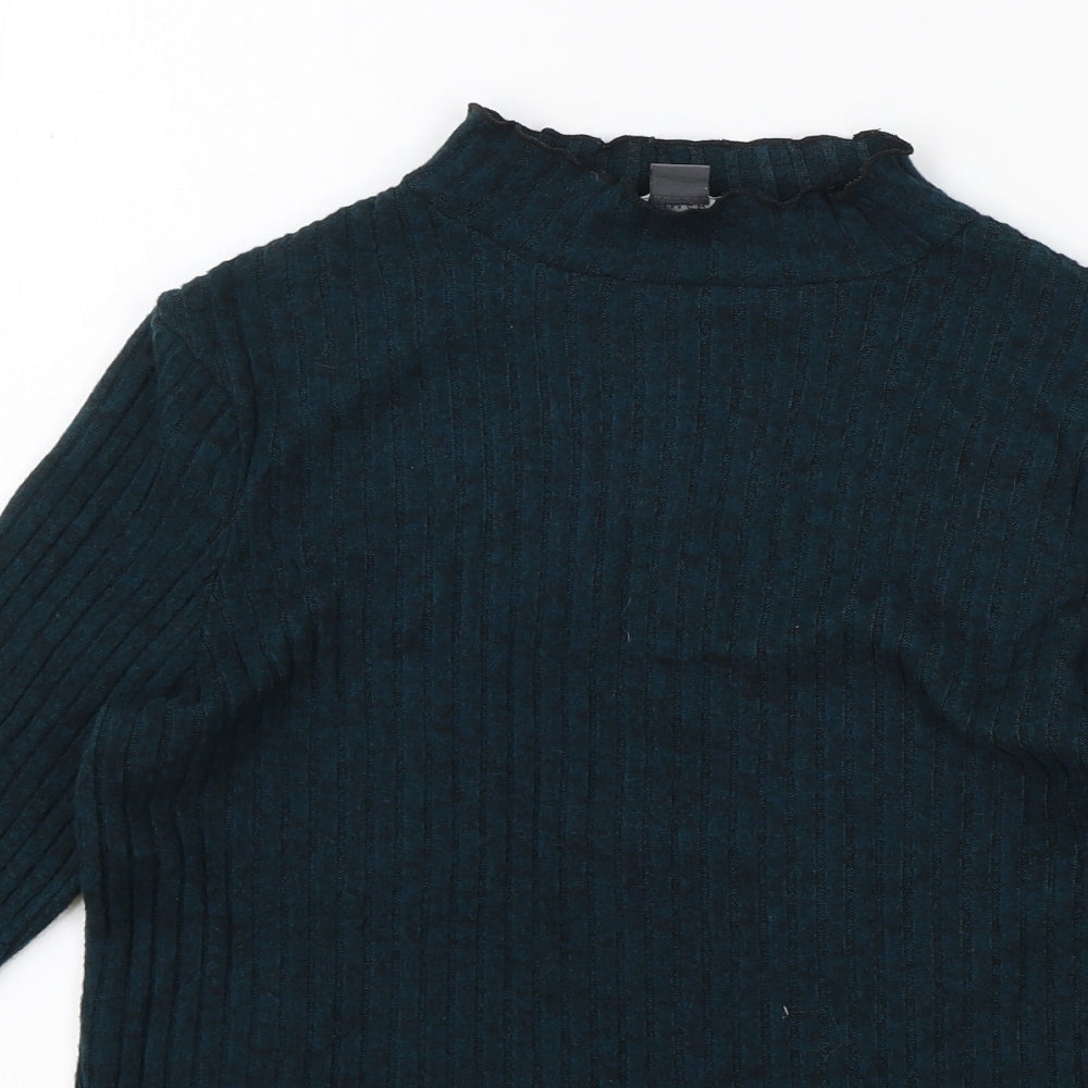 Primark Womens Green High Neck Polyester Pullover Jumper Size M