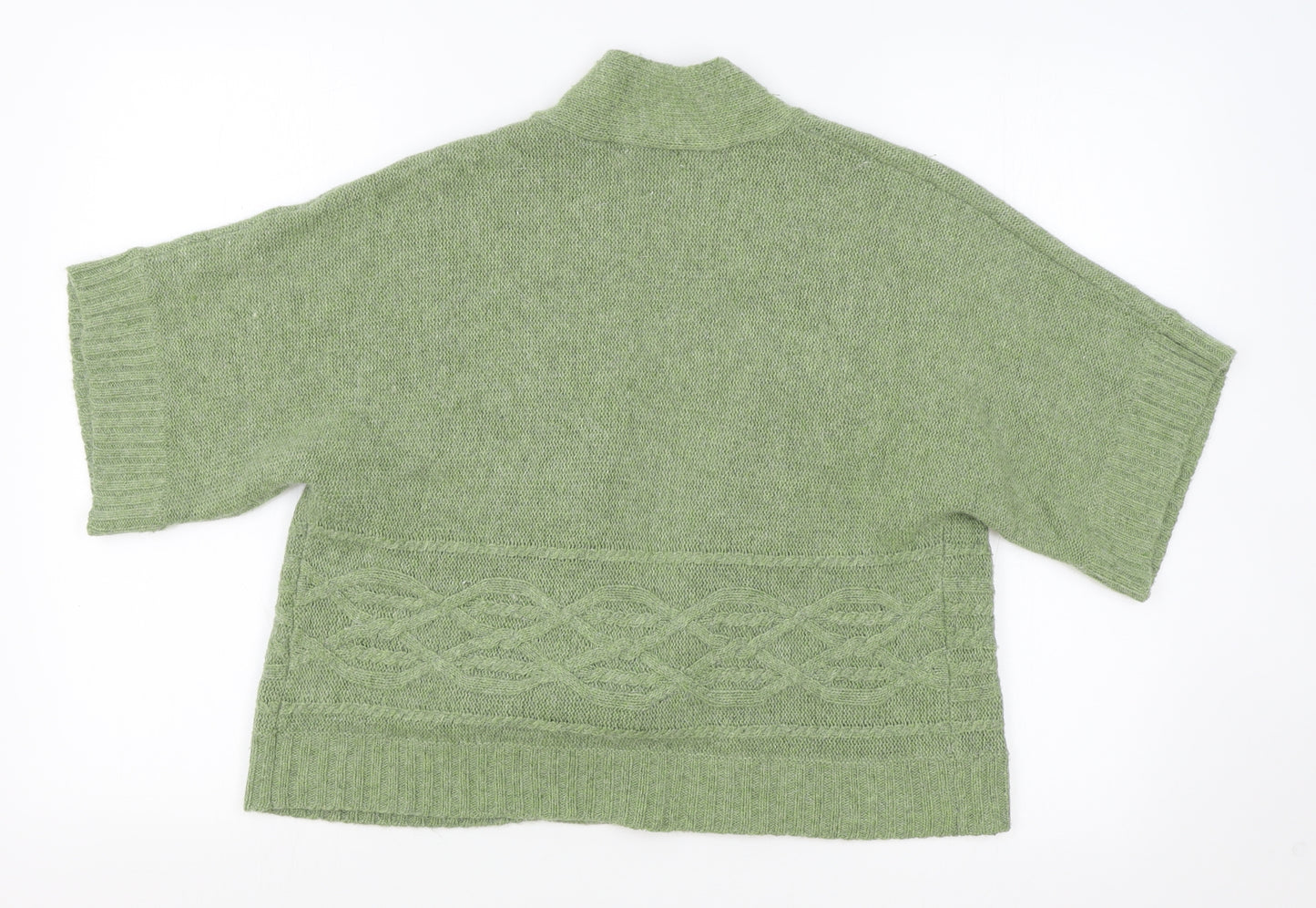 Kenar Mens Green Round Neck Polyester Cardigan Jumper Size L