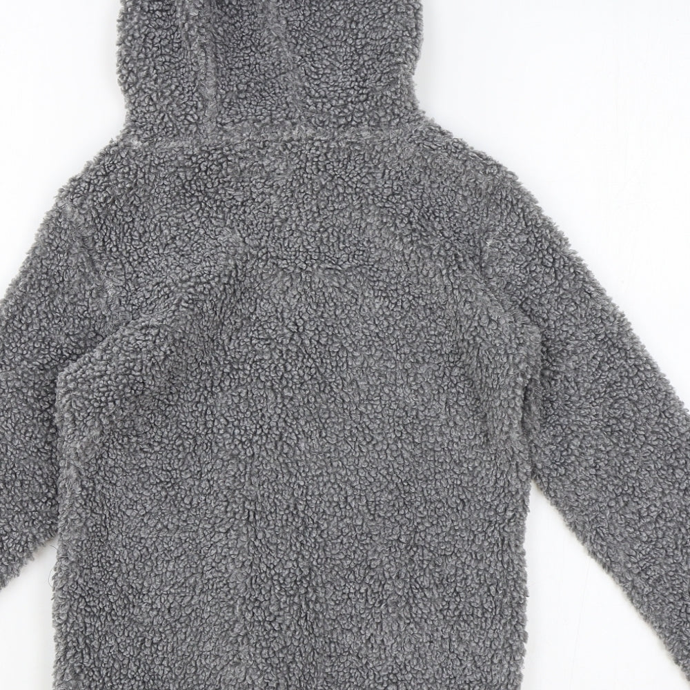 Crane Boys Grey Polyester Full Zip Hoodie Size 9-10 Years Zip