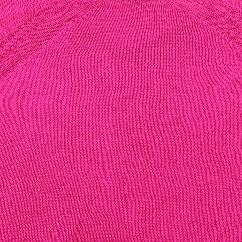 F&F Womens Pink V-Neck Acrylic Pullover Jumper Size 18 - Keyhole Shoulders