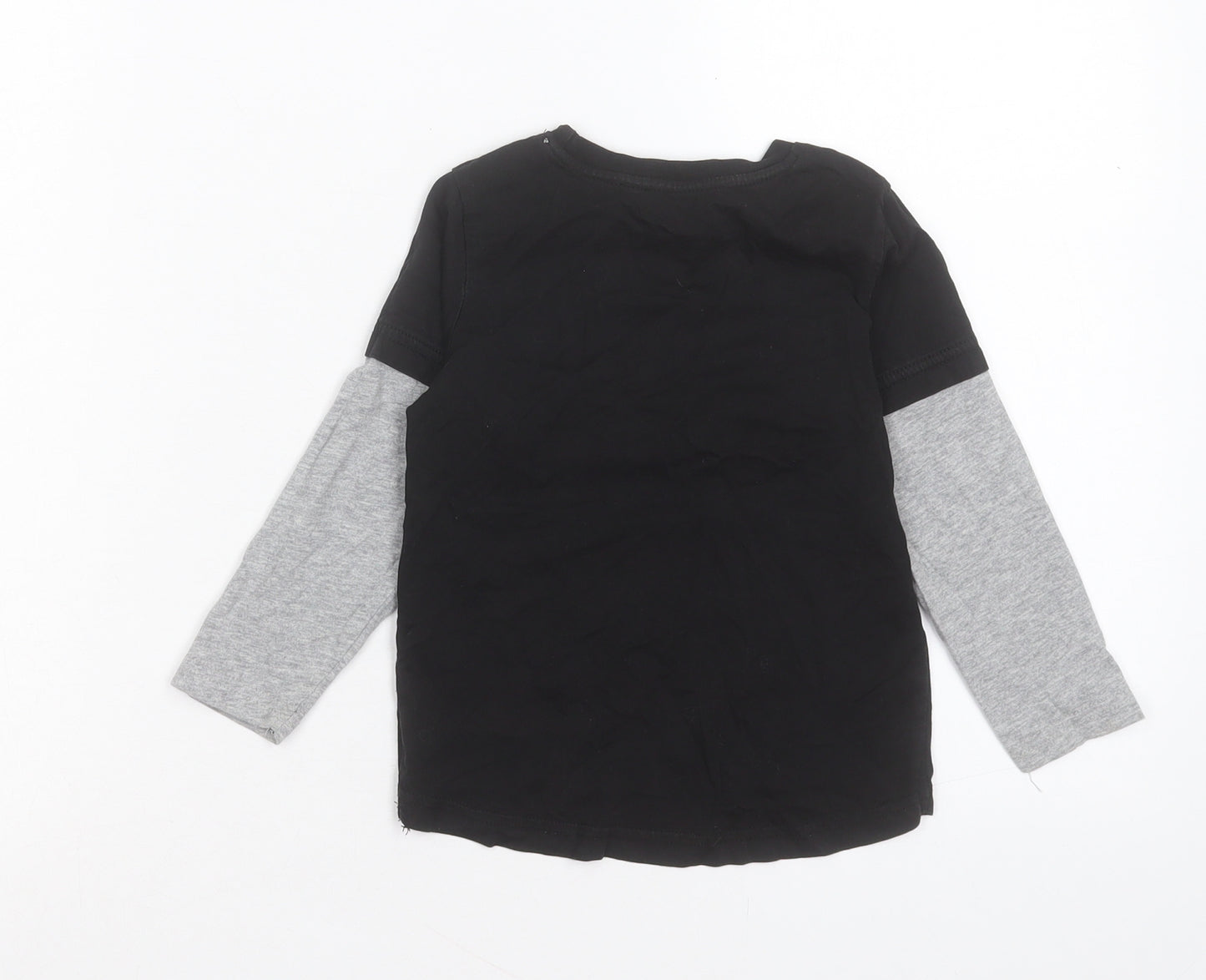 George Boys Black Cotton Basic Casual Size 2-3 Years Crew Neck Pullover - Roarsome
