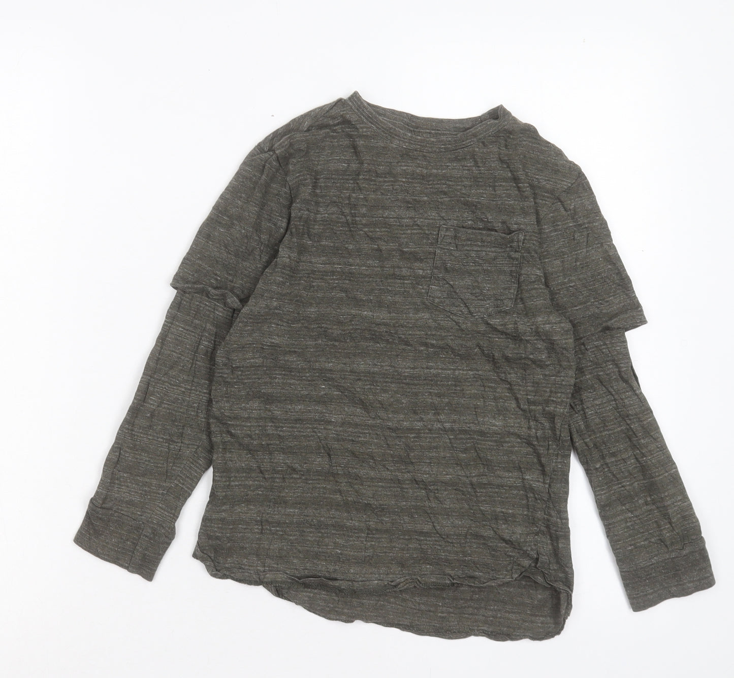 F&F Boys Green Cotton Basic Casual Size 8-9 Years Crew Neck Pullover