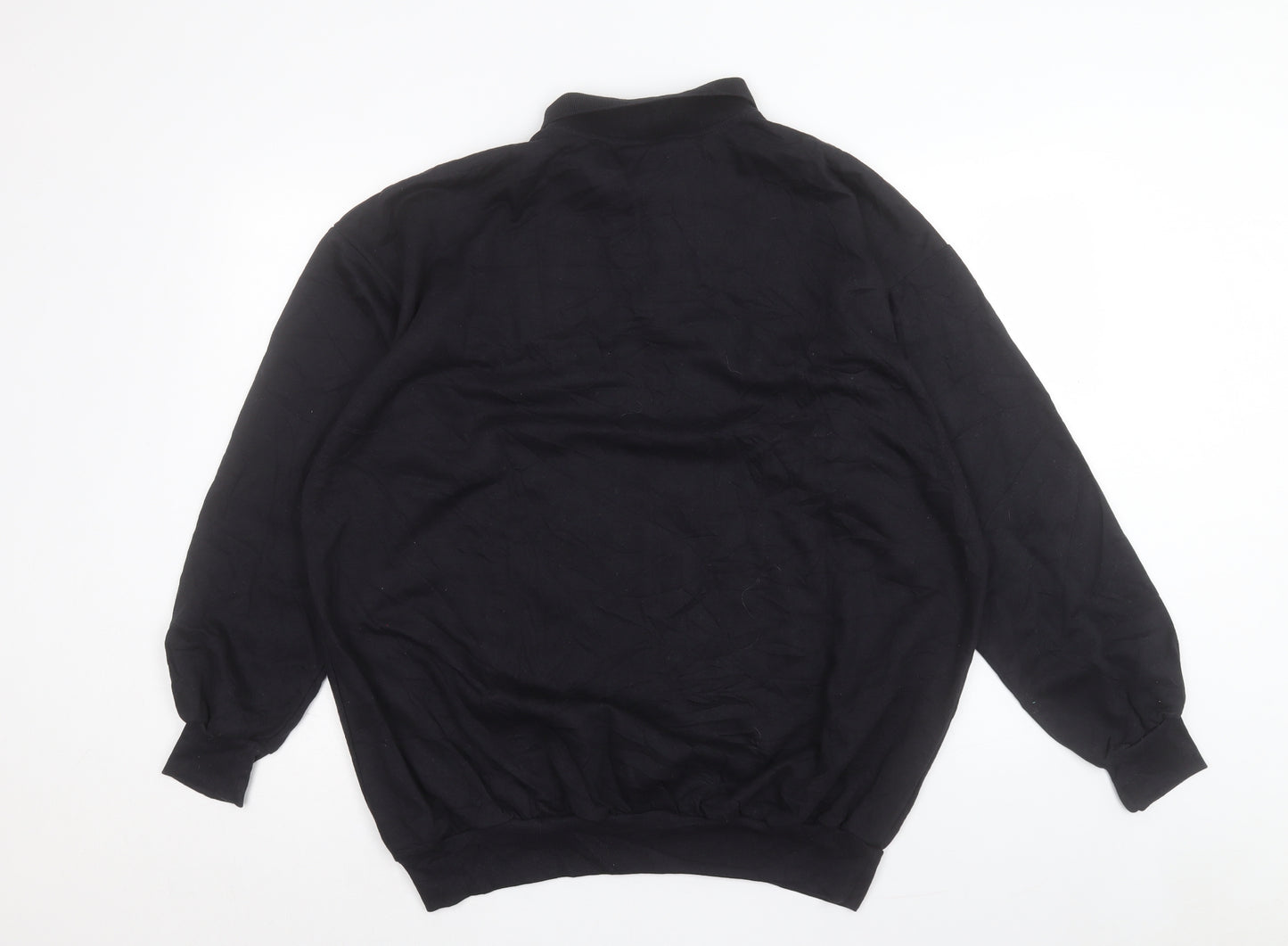 ALL-TEX Mens Black Cotton Polo Size XL Collared Button