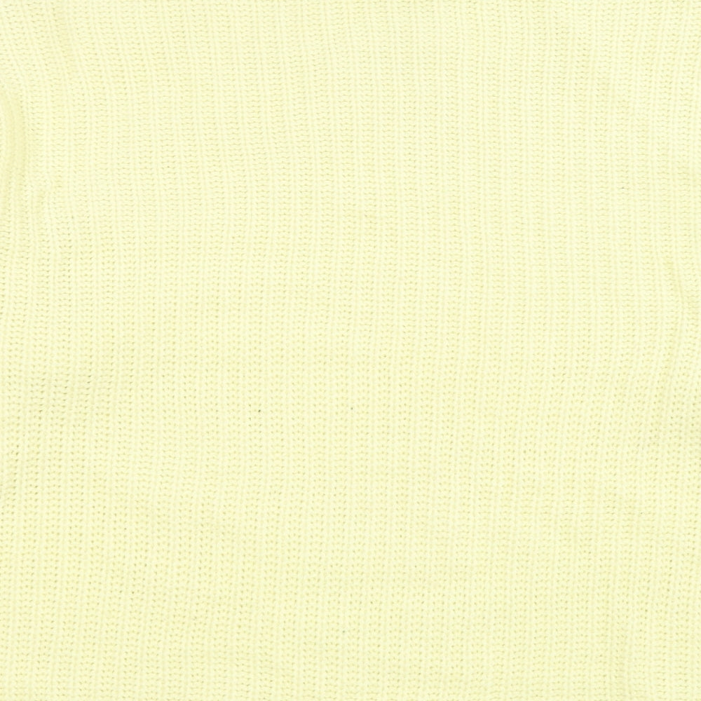 River Island Womens Yellow High Neck Acrylic Pullover Jumper Size 16