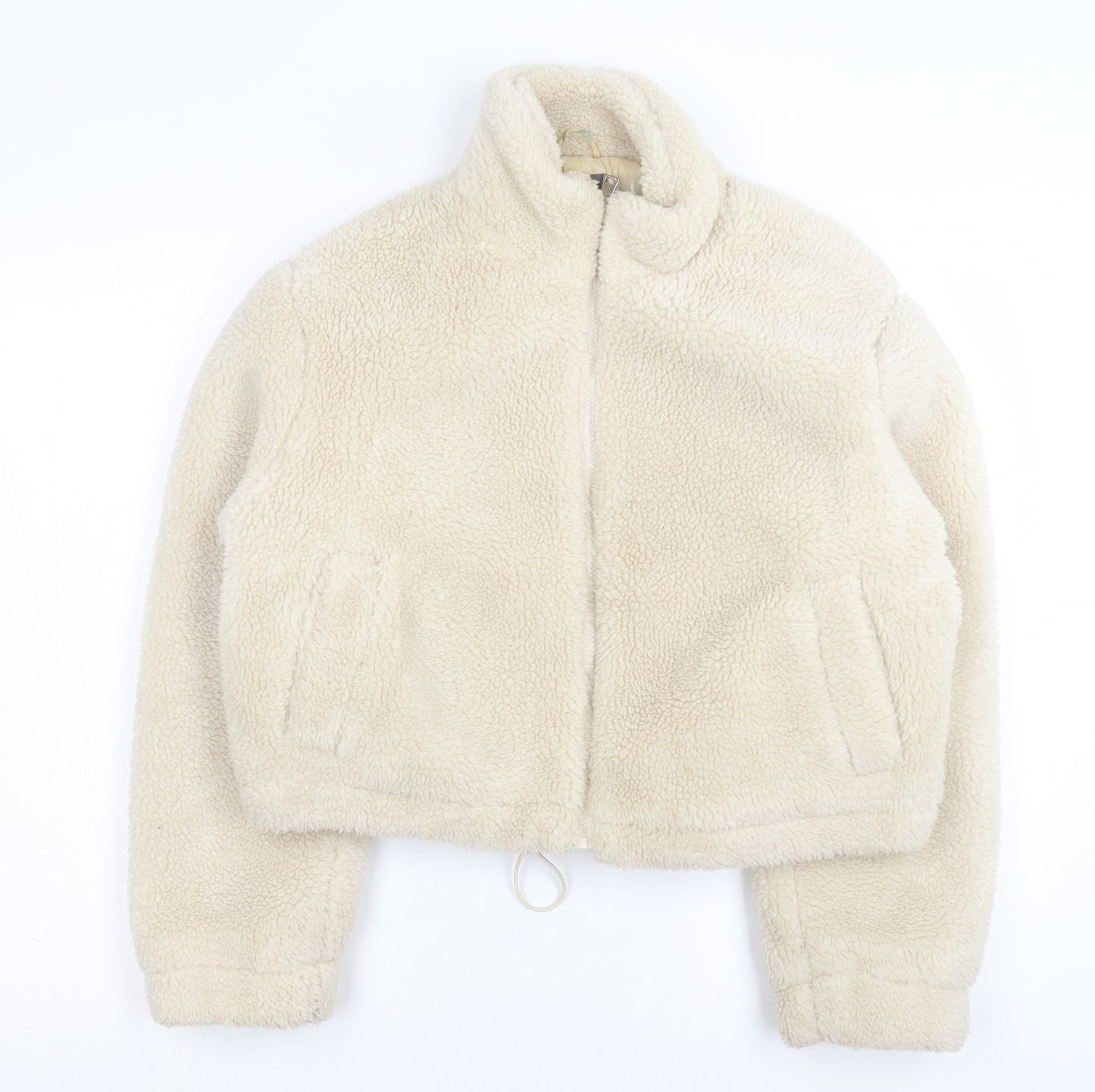 Primark Womens Ivory Polyester Full Zip Sweatshirt Size S Zip - Crop