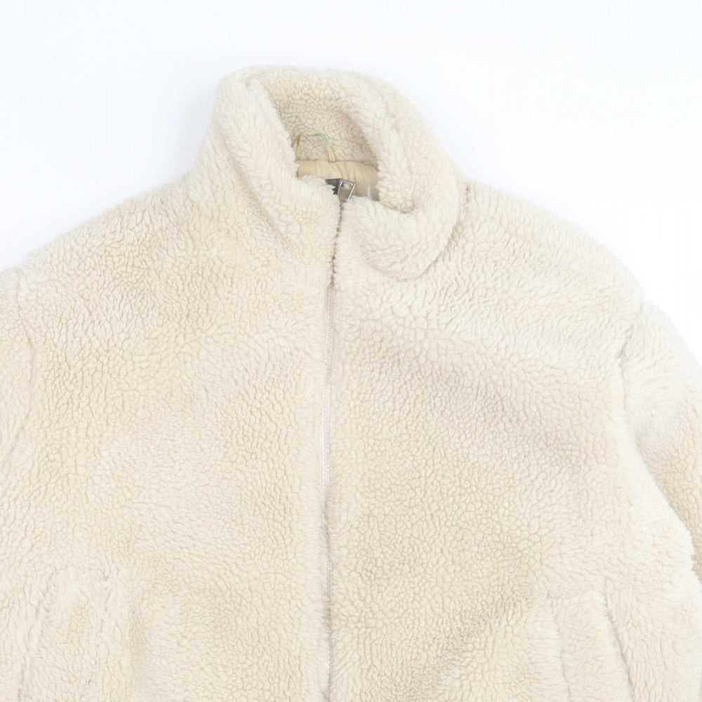 Primark Womens Ivory Polyester Full Zip Sweatshirt Size S Zip - Crop