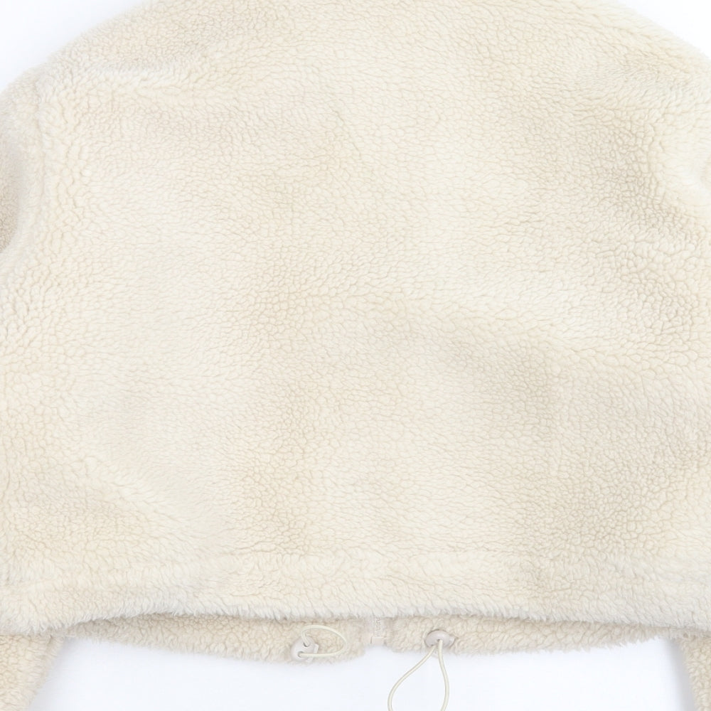 Primark Womens Ivory Polyester Full Zip Sweatshirt Size S Zip - Crop