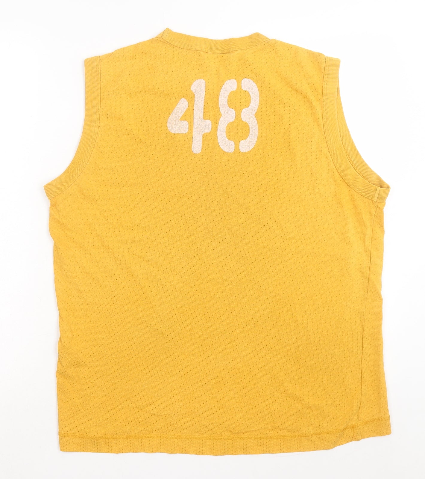 PUMA Mens Yellow Polyester Basic Tank Size M Crew Neck Pullover