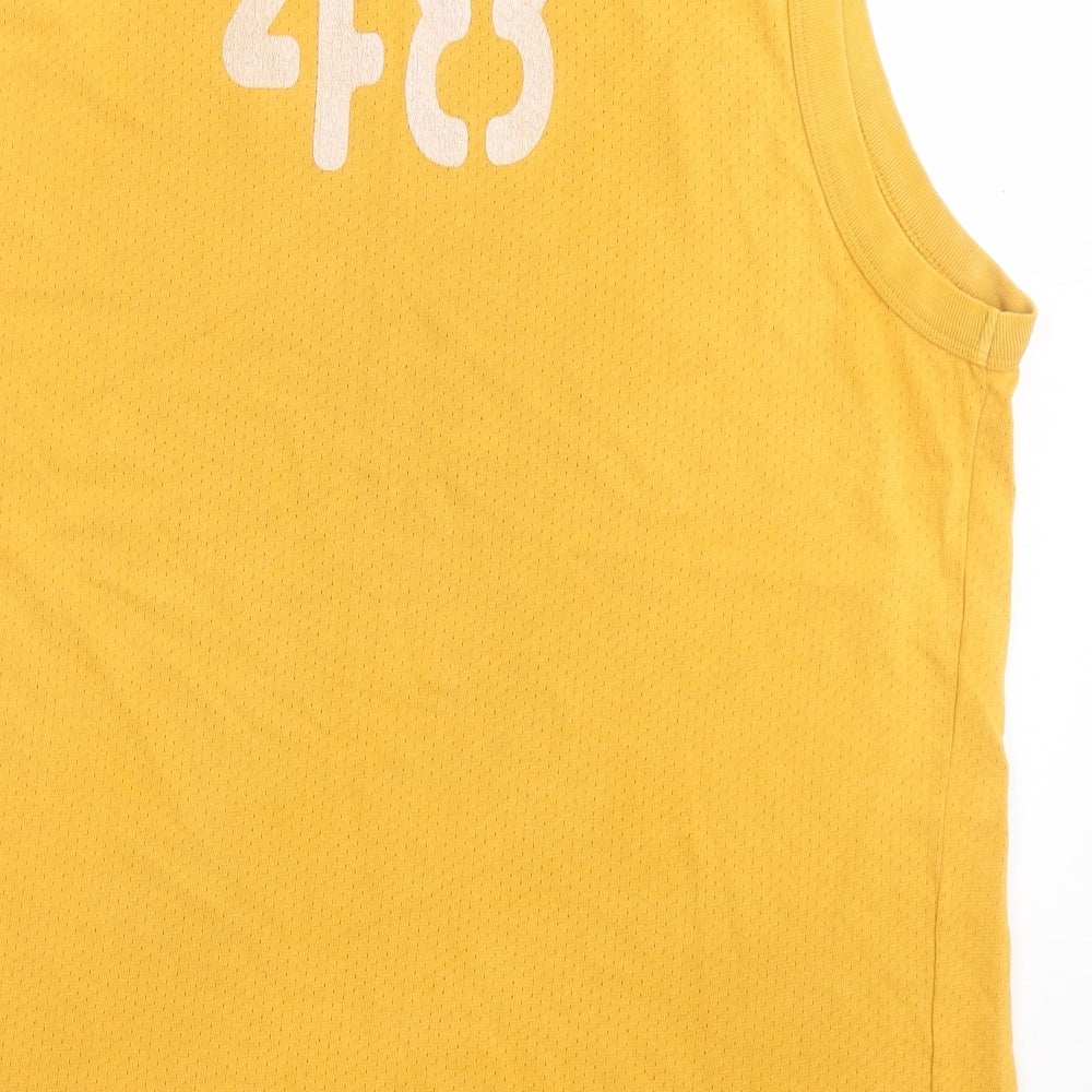 PUMA Mens Yellow Polyester Basic Tank Size M Crew Neck Pullover