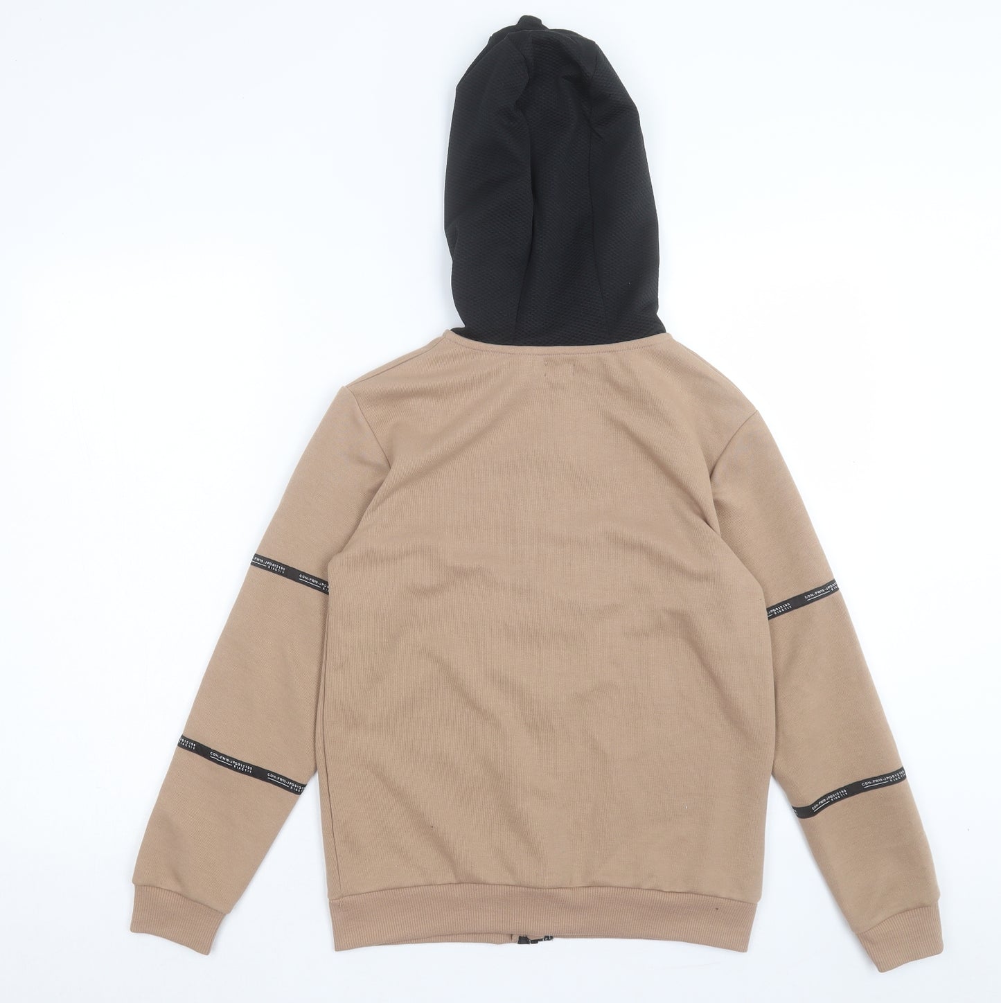 River Island Boys Brown Cotton Full Zip Hoodie Size 11-12 Years Zip