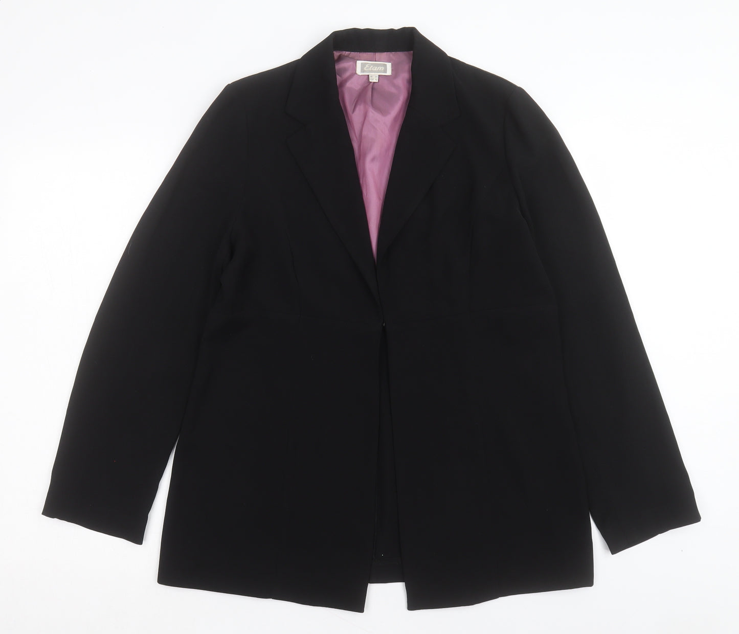 Etam Womens Black Jacket Blazer Size 14 Hook & Eye
