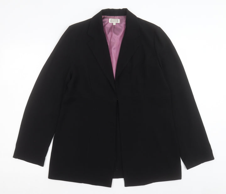 Etam Womens Black Jacket Blazer Size 14 Hook & Eye