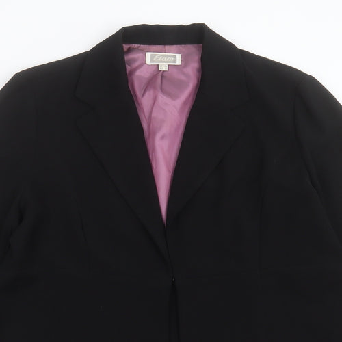 Etam Womens Black Jacket Blazer Size 14 Hook & Eye