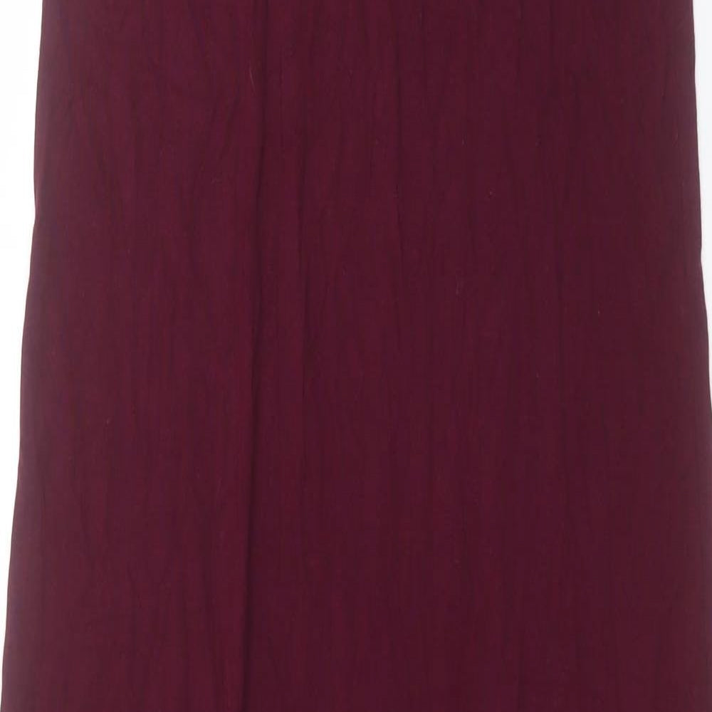 Topshop Womens Purple Viscose Maxi Size 10 Scoop Neck Pullover