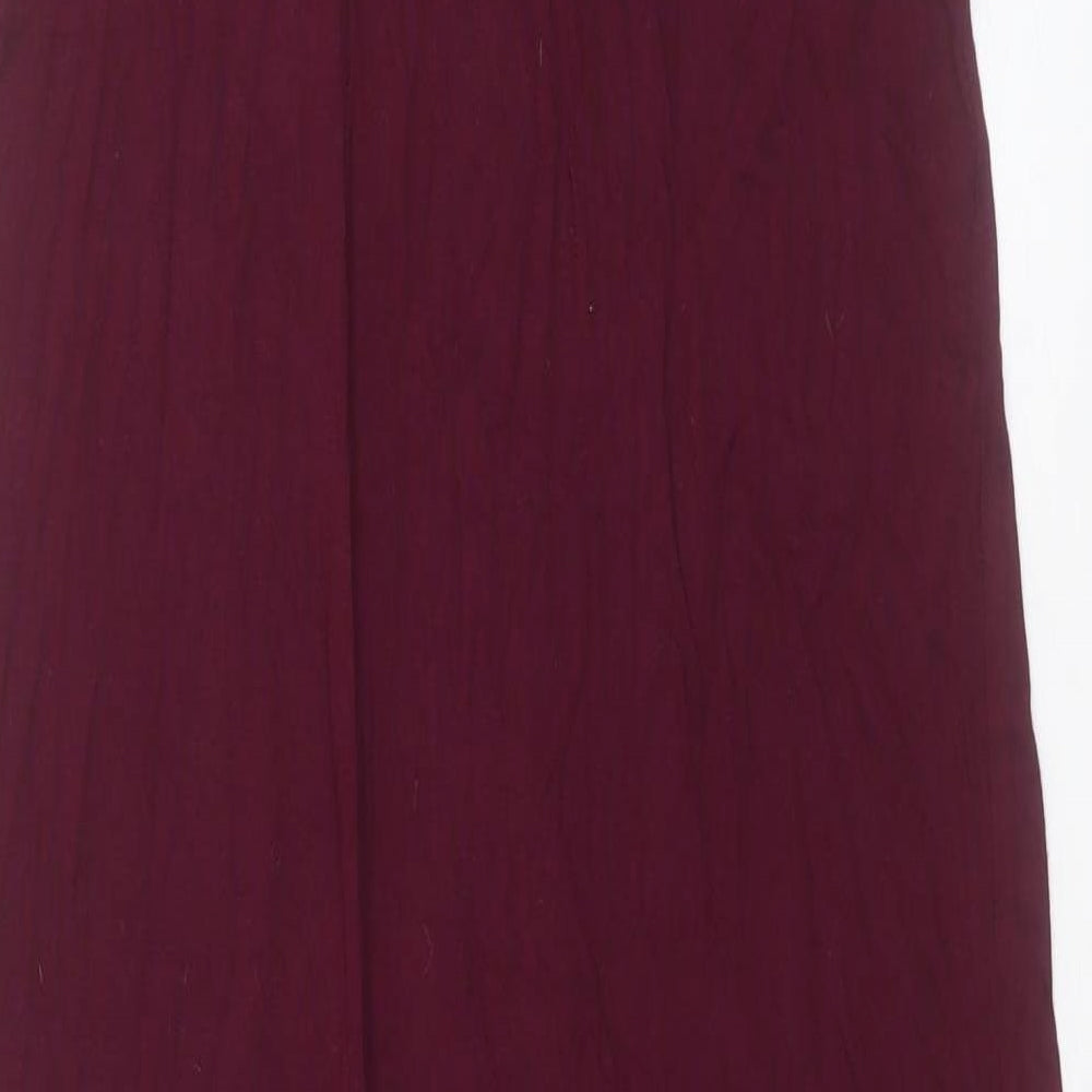 Topshop Womens Purple Viscose Maxi Size 10 Scoop Neck Pullover