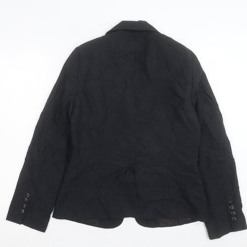 Atmosphere Womens Black Striped Jacket Blazer Size 12 Button