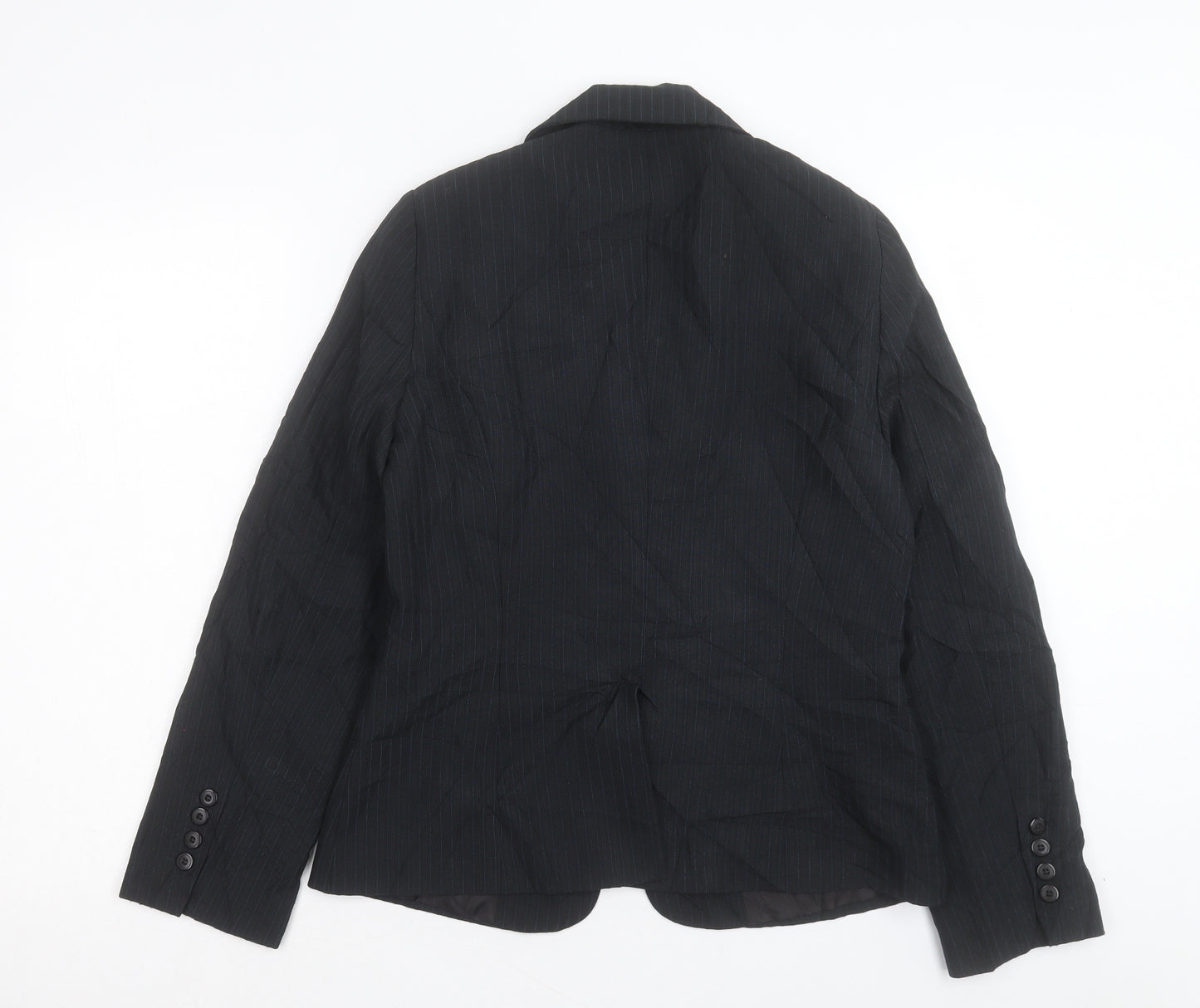 Atmosphere Womens Black Striped Jacket Blazer Size 12 Button
