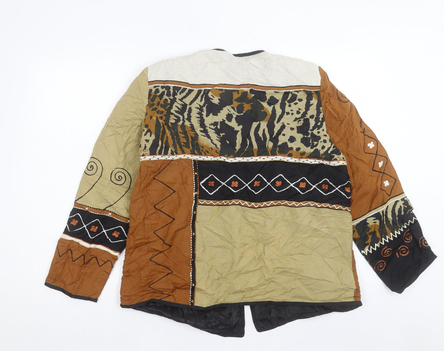 Indigo Moon Womens Multicoloured Geometric Jacket Size M Button