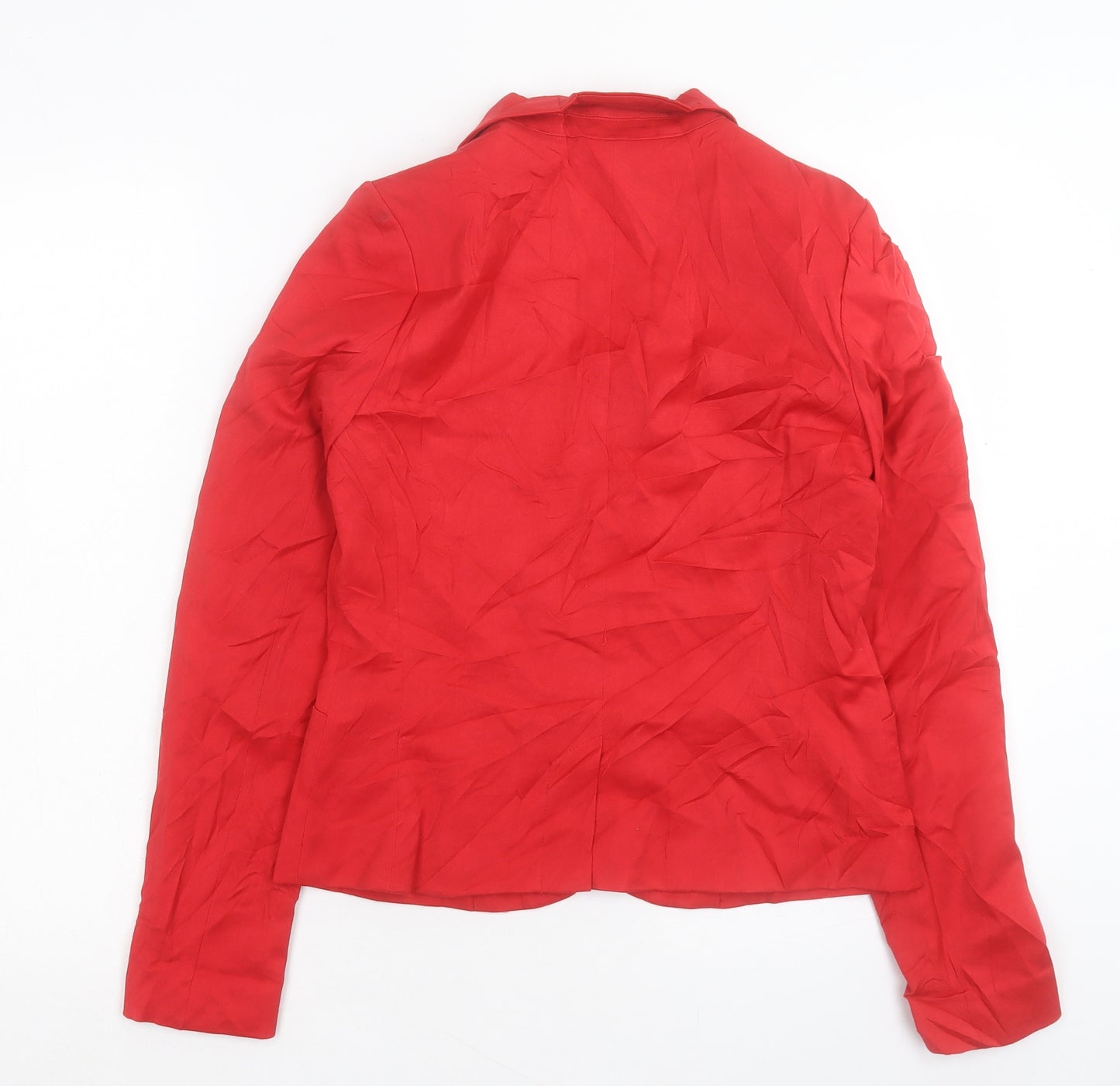 H&M Womens Red Jacket Blazer Size 12 Button