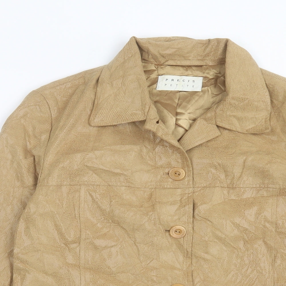 Precis Womens Brown Jacket Size 12 Button